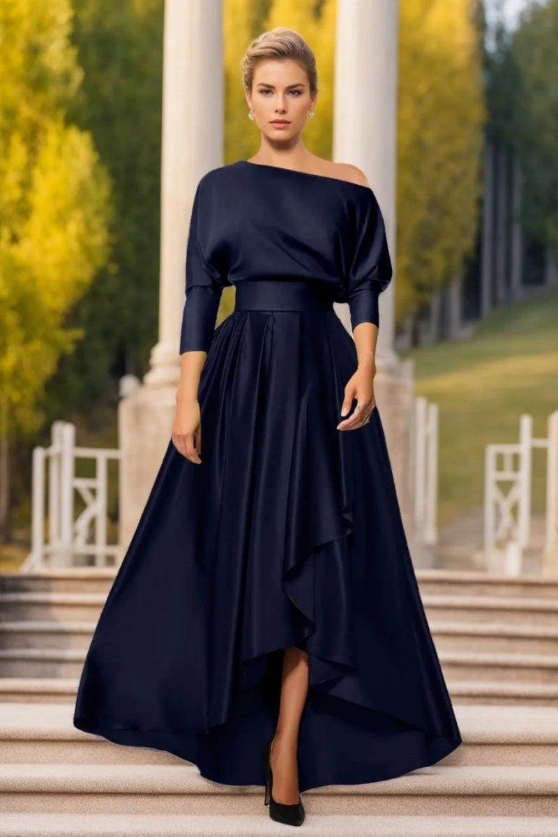 A Line One Shoulder Asymmetrical Mother Dresses CM0374 - COCOMELODY